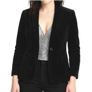 GAP Velvet Blazer True Black Single Button Jacket Size‎ 18